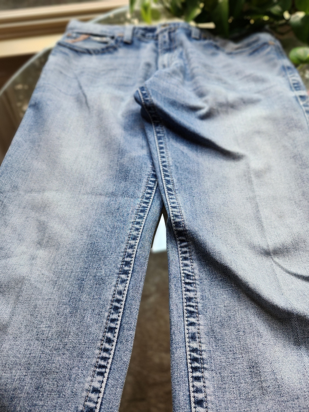 Ariat M7 36x36 Slim Fit Straight Leg Western Jeans Light Wash Denim - Picture 12 of 14